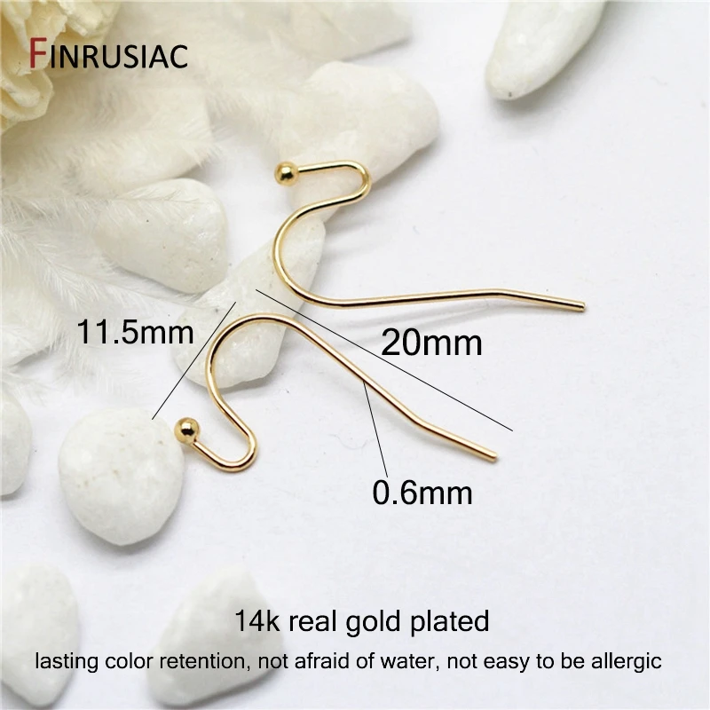 DIY Earring Accessories Brass metal 14K Gold Plated Ear Hook Earring Hook Findings DIY Jewelry Making Supplies Earwires