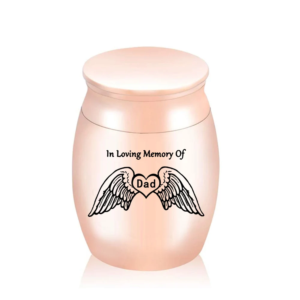 Angel Small Urn Keepsake Ashes Cremation Urns High-quality Alloy Memorial Ashes Holder - In Loving Memorial of Angel Dad