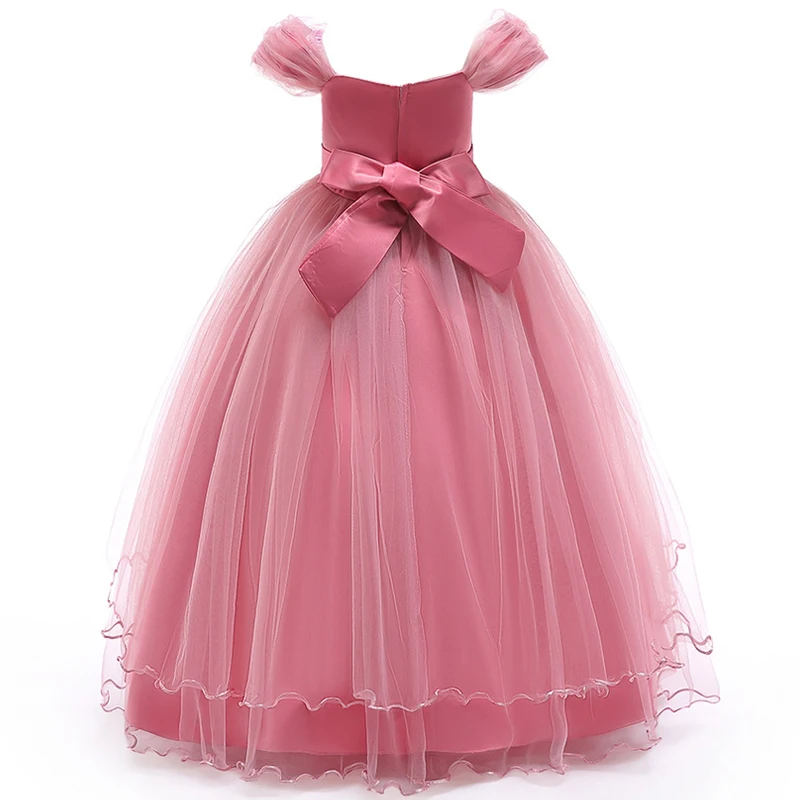 Teenager Girl Flower Bridesmaid Dress Party Kids Dresses For Girls Children Costume Lace Wedding Princess Dress 12 14 Years image 5