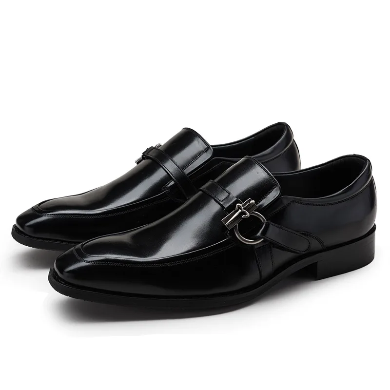 

Fashion Black Business Shoes Genuine Leather Dress Shoes Male Formal Wedding Groom Shoes