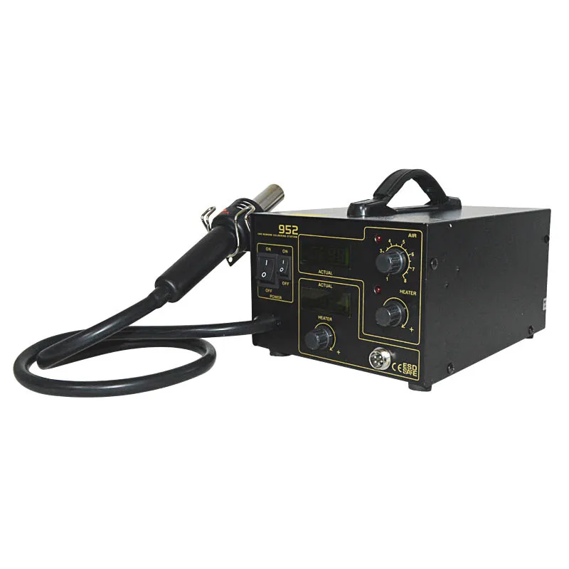 Estación de Reparación de aire caliente 952, suministro de estación de soldadura, estante de pistola de aire caliente, 2 en 1, SMD, BGA, estación de retrabajo, 110/220V, 1 ud.