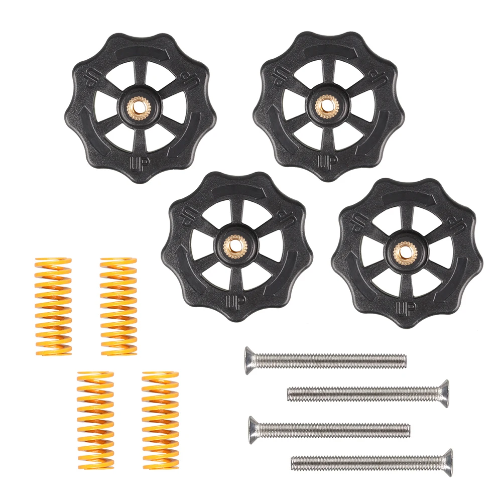 3D Printer Parts Heated Bed Spring Leveling Kit Adjustment Nut+Springs+ Screw Heatbed Kit For CR-10 Ender 3 MK3 hotbed