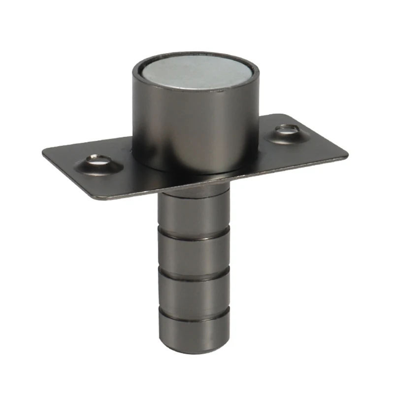 Thin Invisible Stainless Steel Black Door Stop Floor Mount Automatic Suction Door Catch Doo Wholesalse