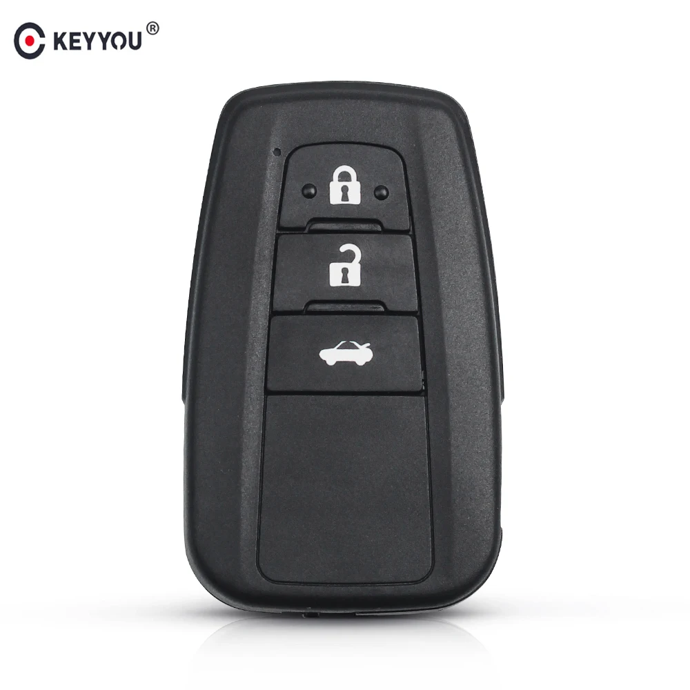 

KEYYOU Replacement Remote Smart Key Shell Car Case For Toyota Camry RAV4 Corolla C-HR 2019 Key 3 Buttons Uncut Insert Blade