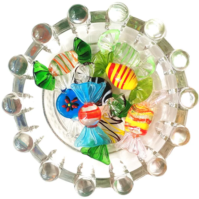 1 Pc Glass Candy Polishing Process Classical Stained Glass Hydroponic Ornaments Toys Christmas Party Gift Home Decoration