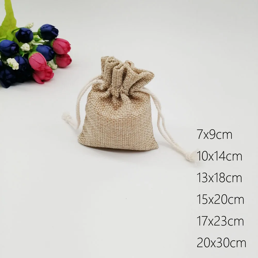 10pcs Jute Bags Gift Drawstring Pouch Gift Box Packaging Bags For Gift Linen Bags Jewelry Display Wedding Sack Burlap Bag Diy