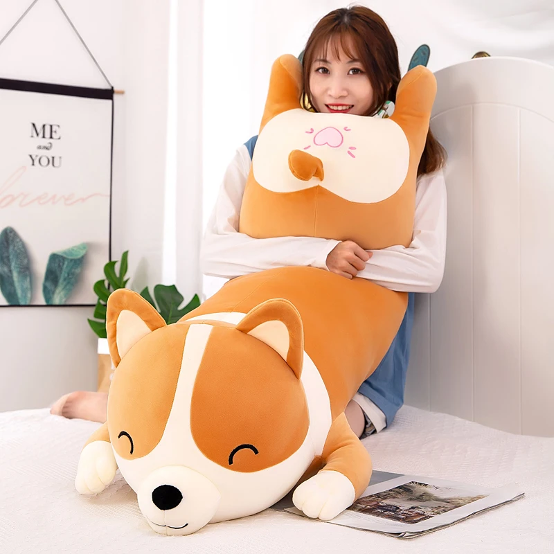 Gigantyczny Śliczny Pies Corgi Pluszowe Poduszki Wypchane Miękkie Bawełniane Zwierzęta Dzieci Zabawki Kawaii Shiba Inu Lalki dla Dzieci Prezent Urodzinowy