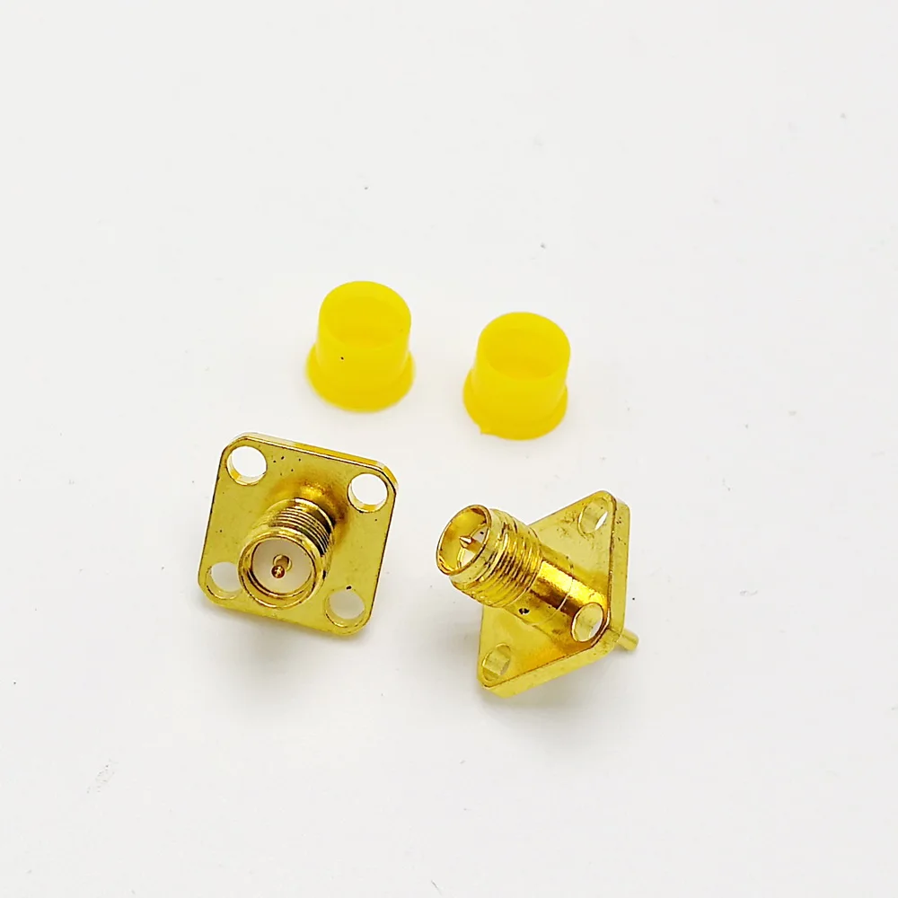 RP-SMA ขั้วต่อ 12.7 มม.หน้าแปลนชุบทอง 10 ชิ้น/ล็อต
