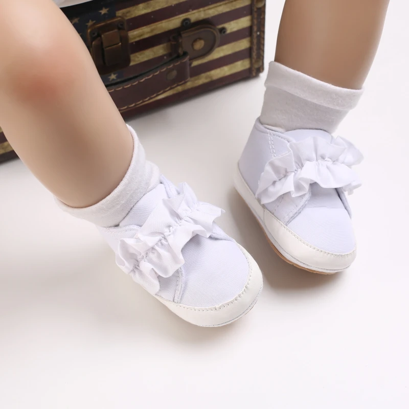 0-18M Baby Shoes Baby Girls Lace Rubber Sole Non-Slip First Walkers Baby Toddler Shoes Casual Fashion