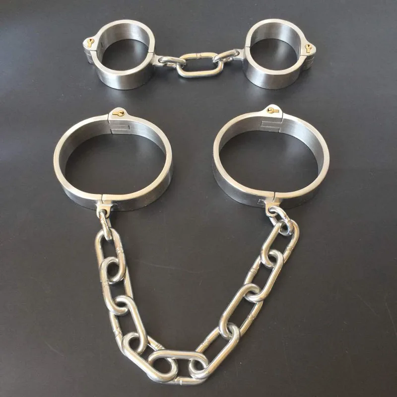 

Stainless Steel Bondage Cuffs Leg Irons Handcuffs Ankle Cuffs Sex Toys For Couples BDSM Adult Games Slave Wrist Restraints