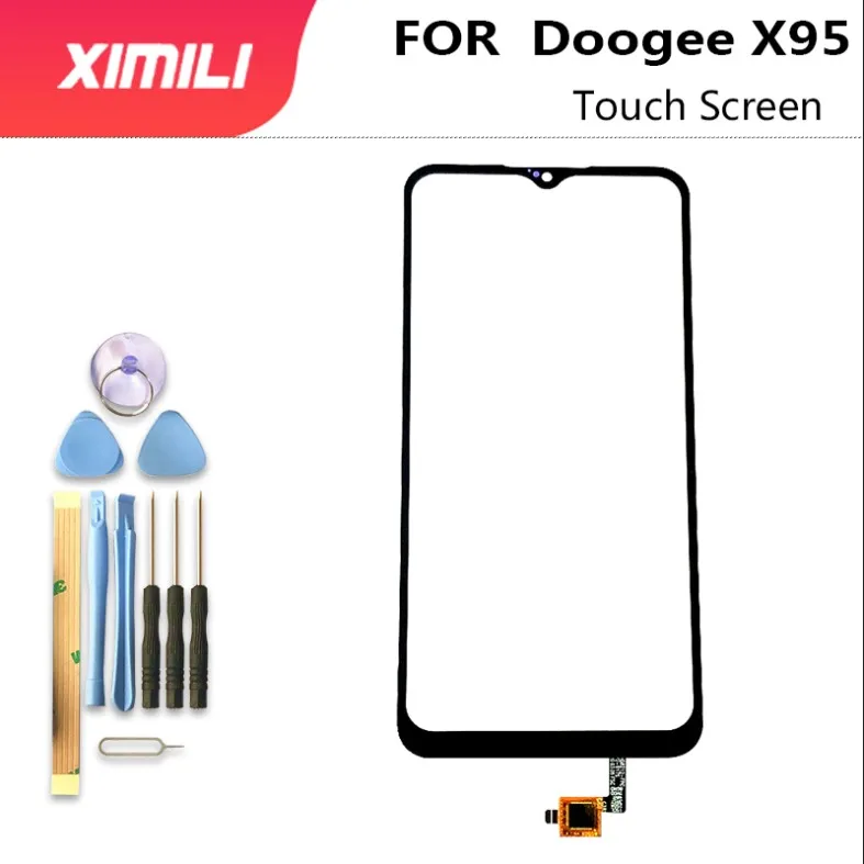 6.52''Touch Glass Panel For Doogee X95 Touch Screen Digitizer Sensor Front Outer Glass Lens Original Screen+ Tools