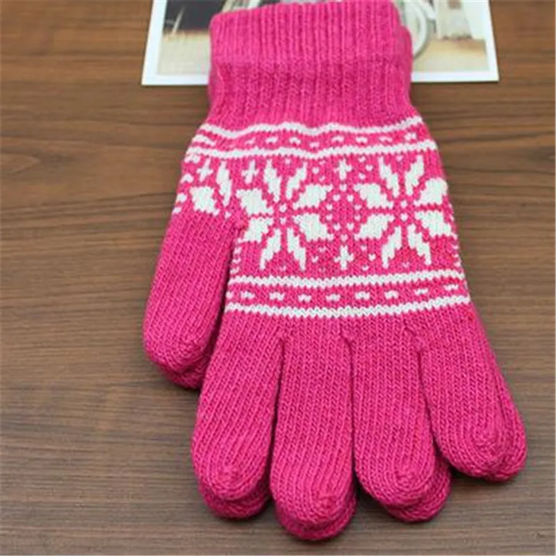 Ms octagon flower in winter to keep warm snow Christmas gloves knitting wool gloves   jt-33