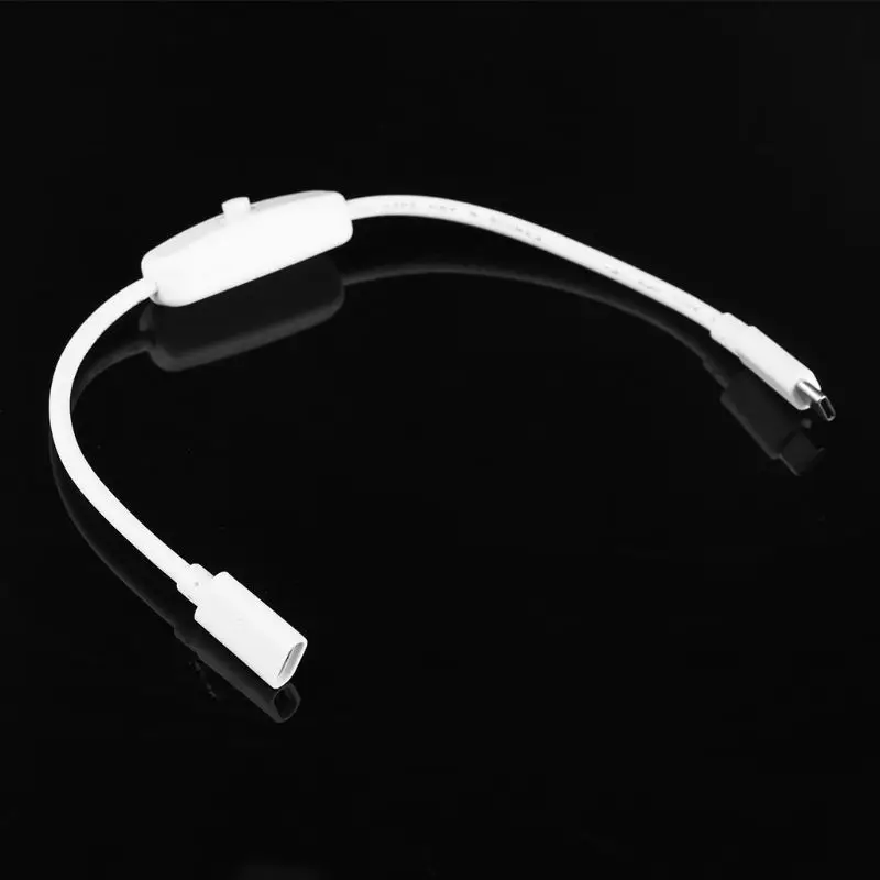 5V Type C Power Supply Cord USB-C Male to Female Extension Cable With On Off for 4 Mobile Phone Tablet