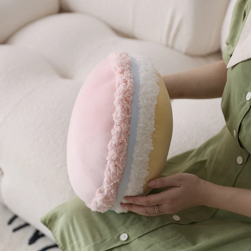 Peluche de macarrón de postre para niñas, almohada de aperitivos rellenos, regalos de cumpleaños