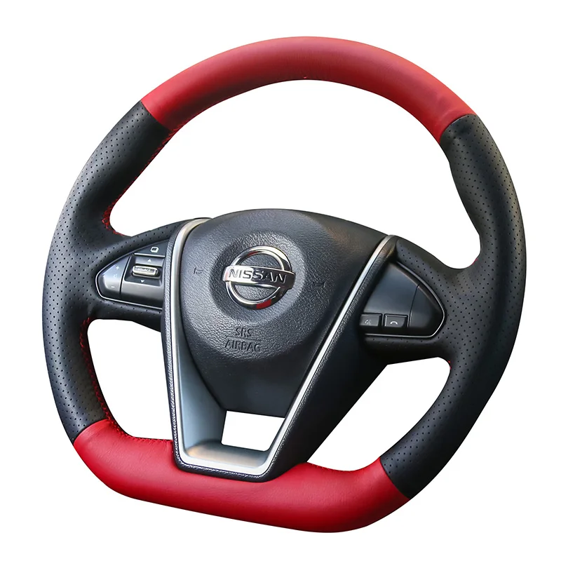 

Новинка, кожаный чехол на руль LANNIA для Nissan 16 -21, сделай сам, украшение интерьера автомобиля, чехол на руль