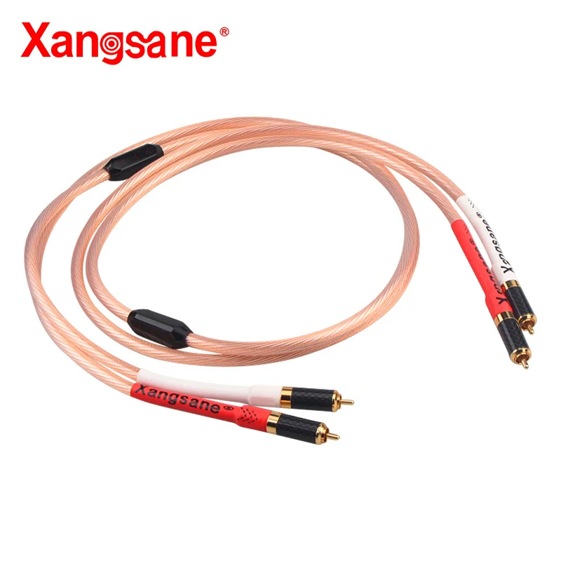 1 pair 0.5M 5N OCC signal cable carbon fiber gold-plated hifi rca cable hifi power amplifier audio cable decoder
