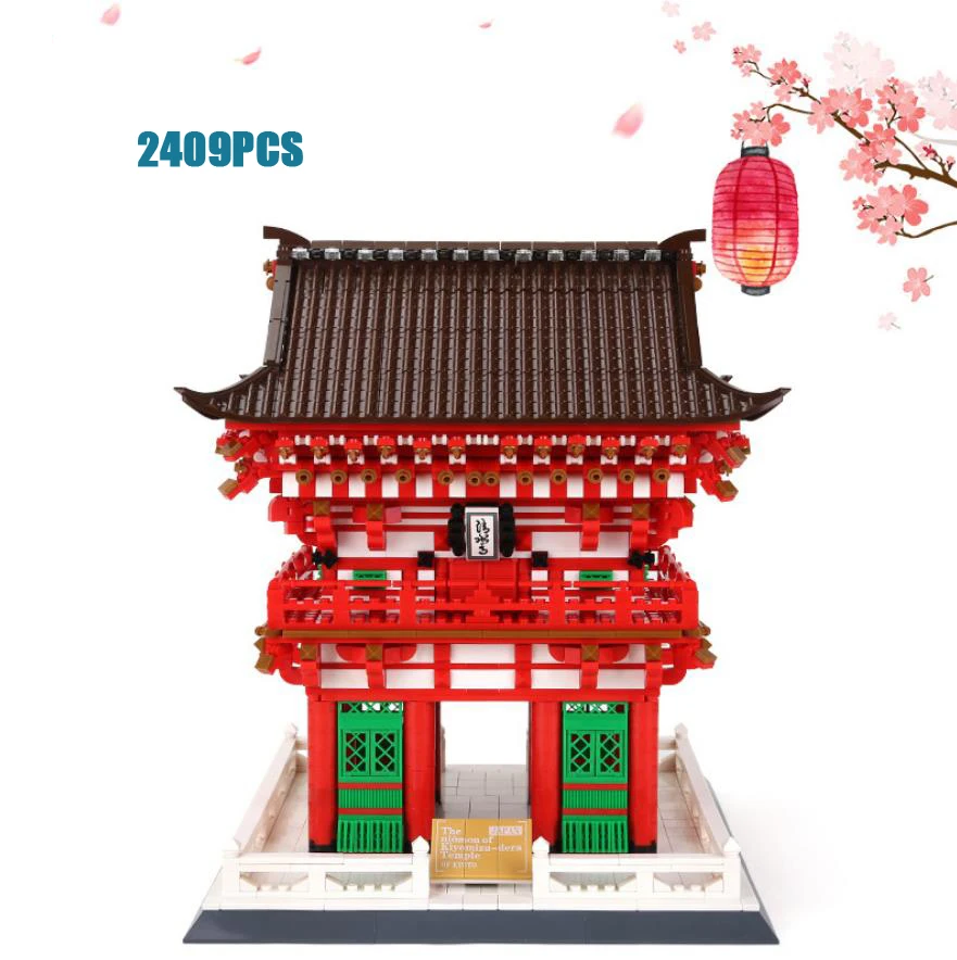 Creative Japan Kiyomizu Temple Benevolent King Gate Building Block World Famous Cultural Architecture Model Brick Toy Collection