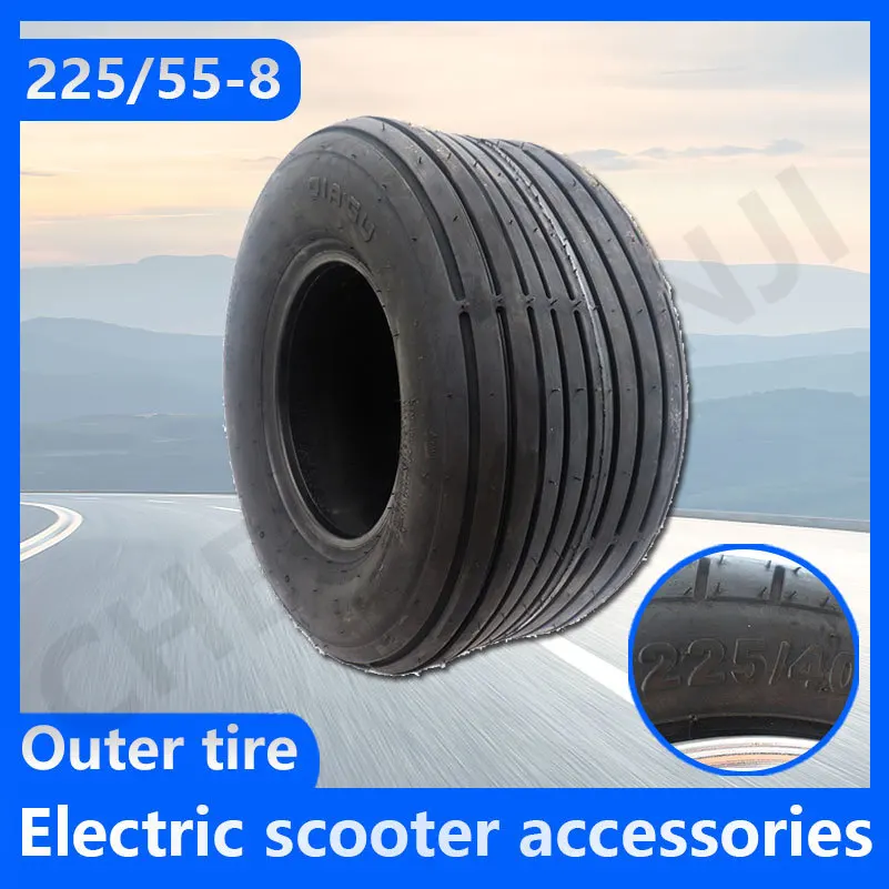 

225/55-8 Tire 18x9.50-8 Front or Rear 8 Inches 4PR Suitable for Electric Scooter Harley China Bicycles Scooter Accessories