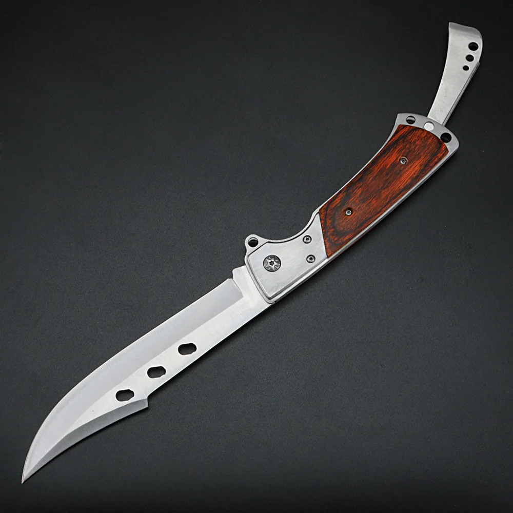XUAN FENG cuchillo plegable para exteriores, cuchillo de supervivencia salvaje, cuchillo táctico para acampar, cuchillo de caza de acero de alta dureza