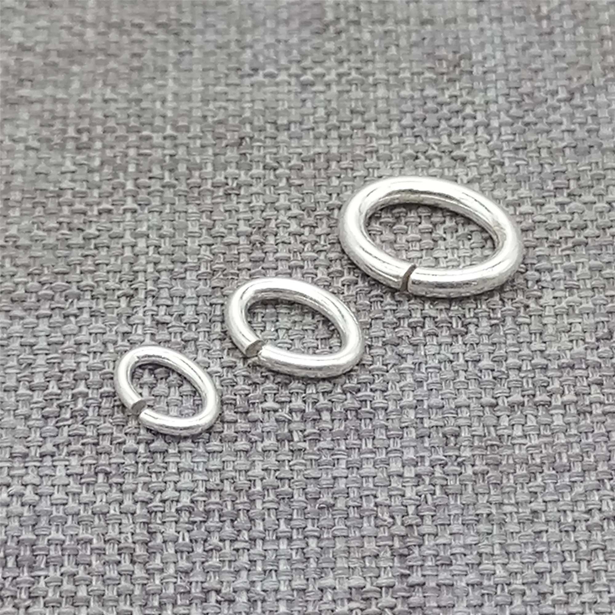 

925 Sterling Silver Bulk Oval Open Jump Rings for Bracelet Necklace Thickness 0.7mm 0.9mm 1.2mm