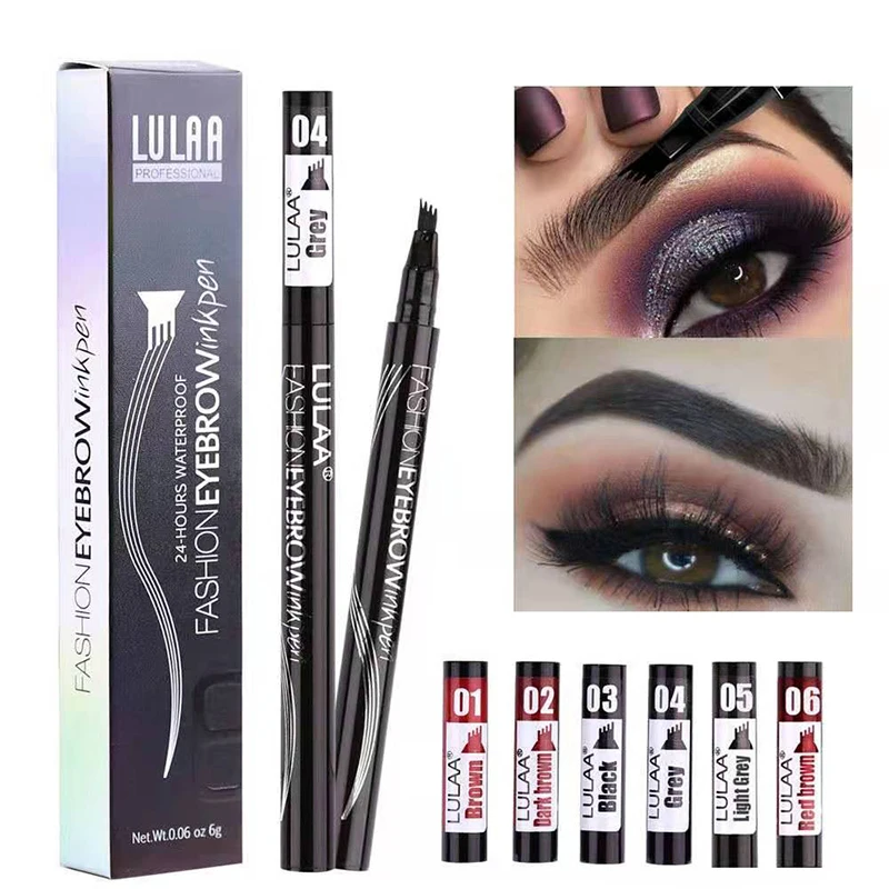 3D Microblading Eyebrow Pen Waterproof Fork Tip Eyebrow Tattoo Pencil Long Lasting Professional Fine Sketch Liquid Eye Brow Pen