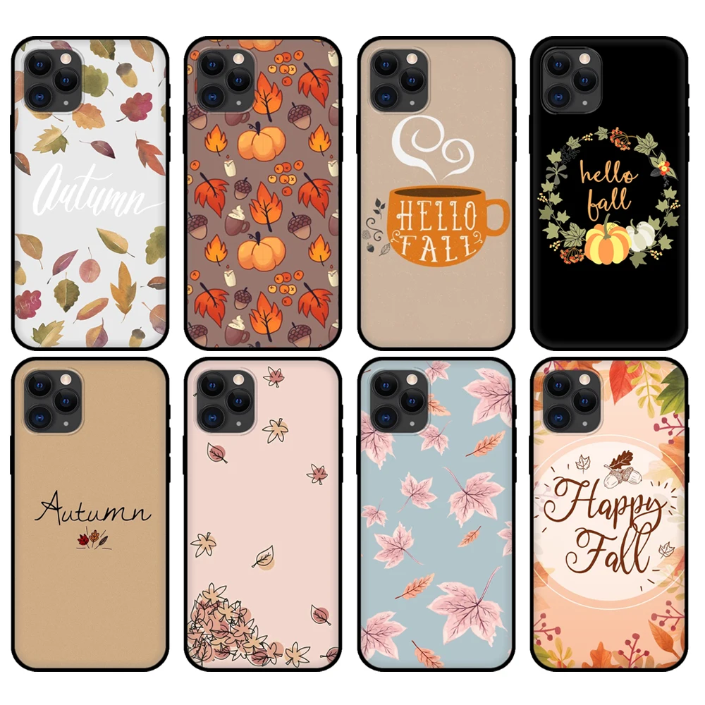 Black tpu case for iphone 5 5s se 2020 6 6s 7 8 plus x 10 XR XS 11 12 mini pro MAX back cover Halloween Pumpkin Lantern