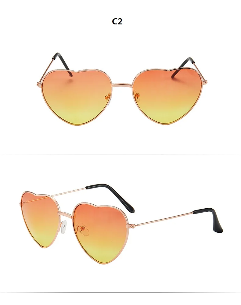 Sonnenbrille Frauen Damen Herz geformte Süßigkeiten Sonnenbrille Metall Marke Designer Mode randlose Liebes brille Ray Männer Sonnenbrille – Detail 7