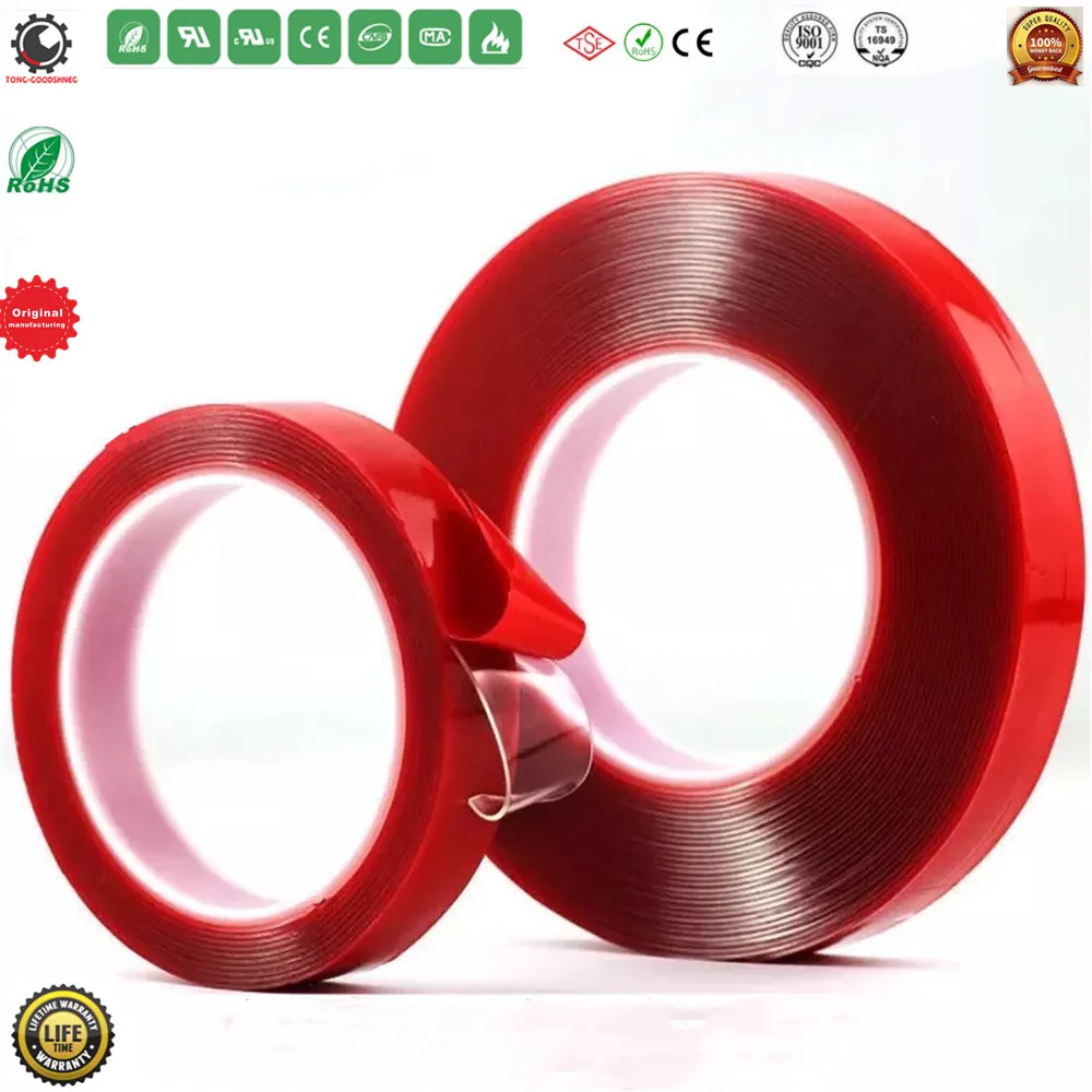 Double Sided Tape,Acrylic Adhesive Removable Clear Heavy Duty Mounting Tape for Wall Mount,Outdoor Glass Mounting,LED Lights 1PC