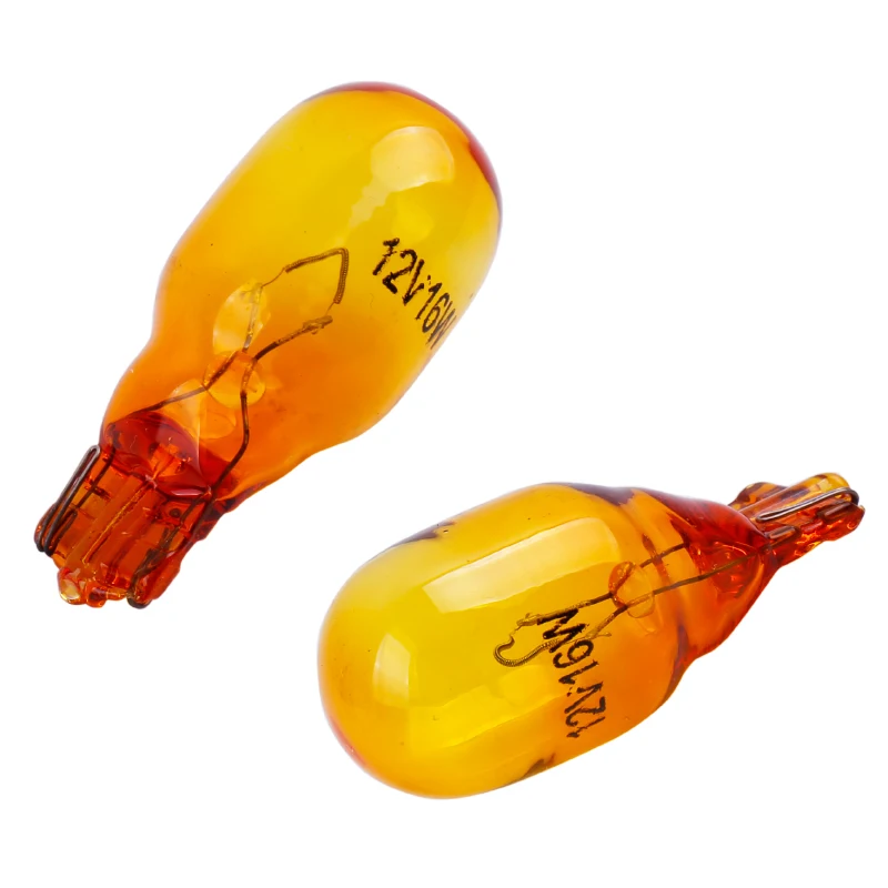 2PCS T15 W16W 921 12V 16W Natural Amber Glass Turn Signal Super White Reverse Light Indicators Lamp Stop Light