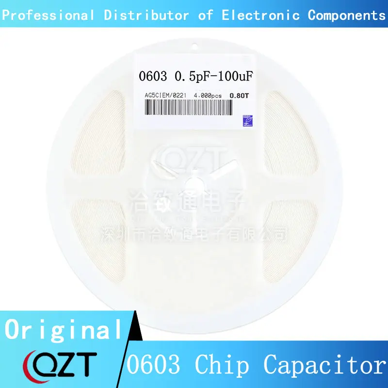 

1reel 4000pcs 0603 50V SMD Thick Film Chip Multilayer Ceramic Capacitor 0.5pF-22uF 10NF 100NF 1UF 2.2UF 4.7UF 10UF 1PF 6PF