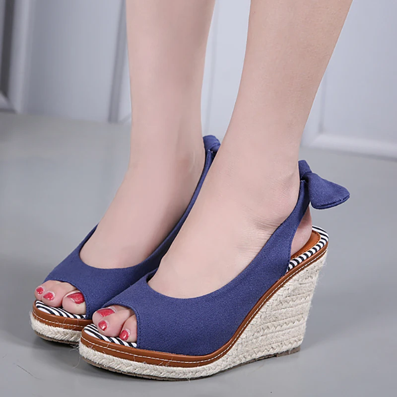 

Women's Heels Sandals New Wedges High Heels Fashion Fish Mouth Platform Shoes Lace-up Open Toe Roman Shoes Women Wedge Sandals