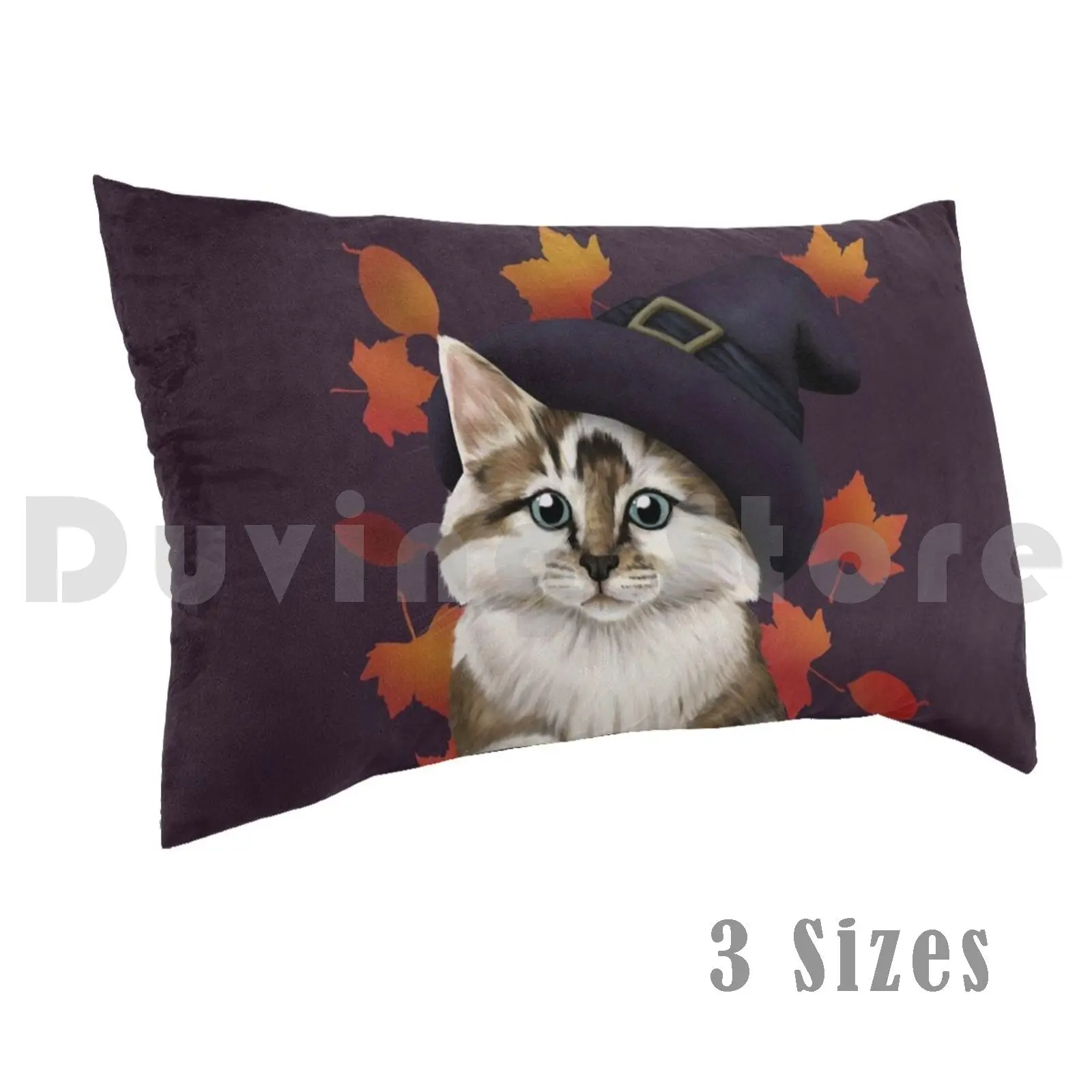 Witch Cat-Halloween / Fall Kitten Pillow Case Printed 50x75 Cat Kitty Kitten Fluffy Cat Long Hair Cat Long