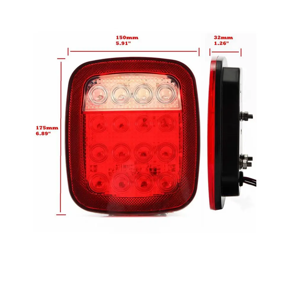 LED Rear Light Stop Tail Reverse Running Brake License Light for Jeep Wrangler TJ CJ YJ JK Truck Trailer Boat Tail light