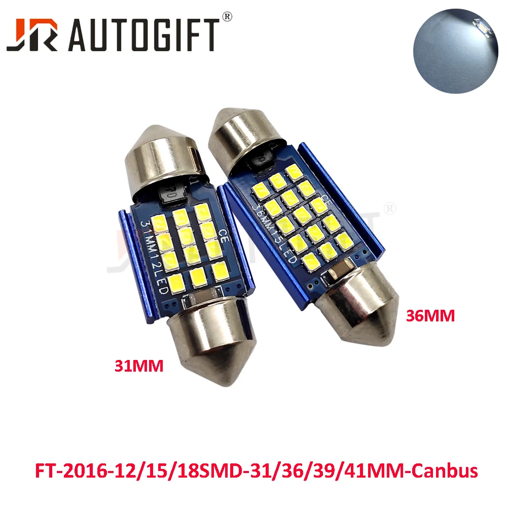 50pcs NEW Festoon 31mm 36mm 39mm 41mm C5W CANBUS Light Auto 2016SMD Bivolt Car Interior Dome Lamp Reading Bulb White DC9V-24V