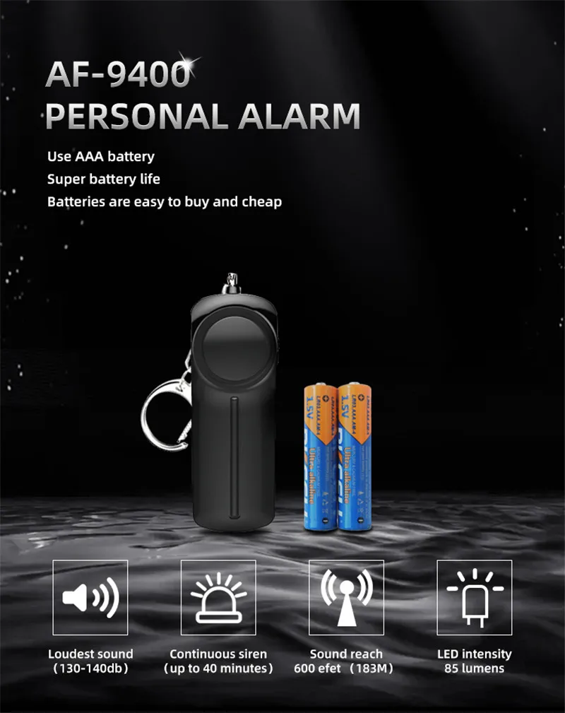 Safe Personal Handy Anti-pervert Alarm with LED Light, Practical Self-defense Keychain Emergency Attack Safety Security Alarm