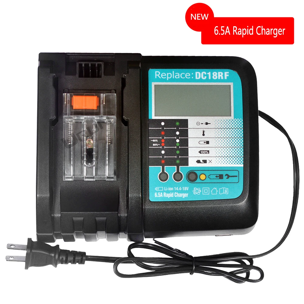 

6.5A Battery Rapid Charger with LCD Screen For Makita 14.4V 18V BL1830 BL1430 BL1415 BL1420 BL1840 BL1850 BL1860 DC18RC DC18RF