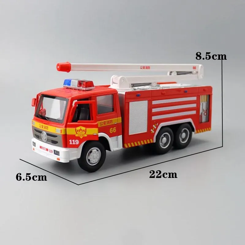 1:32 alloy pull back fire and rescue water sprayer model,high simulation can spray water toys,free shipping