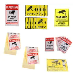 New 1/2/5/10Pcs Wall Sticker 24H Video Camera System Warning Sign Wall Decal Surveillance Monitor Decal Public Area Security