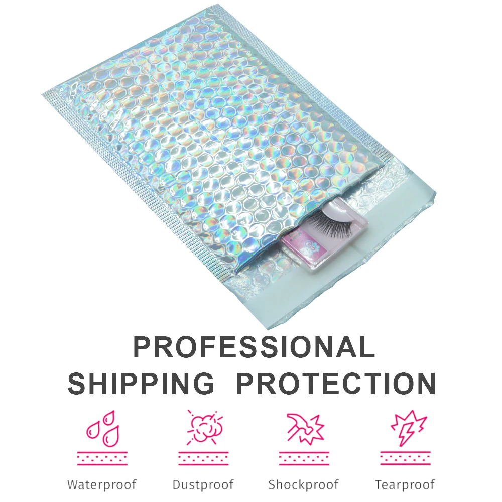 10PCS Metallic Foil Bubble Mailer Makeup Gift Bag  Colorful Padded Packaging Bubble Mailer Padded Shipping Mailing Ship Envelope