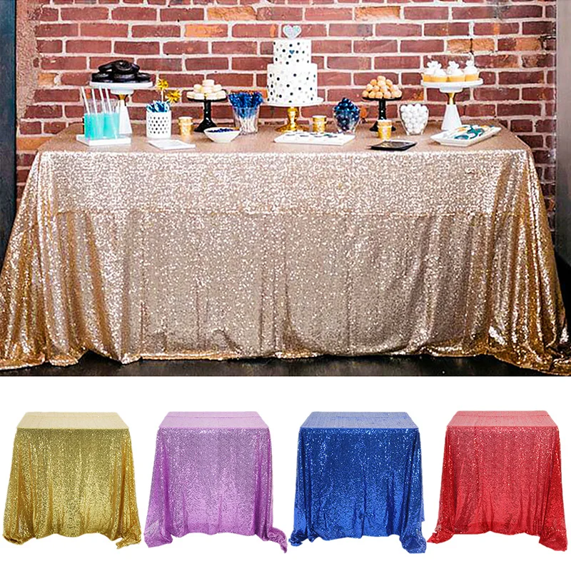 Glitter Sequin Table Cloth Rectangular Table Cover Rose Gold/Silver Color Tablecloth For Wedding Party Home Decor 120*180cm