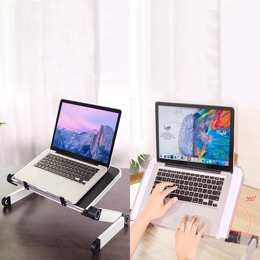 

Adjustable Folding Laptop Desk Stand Portable PC Computer Workstation for Bed Table Couch Office