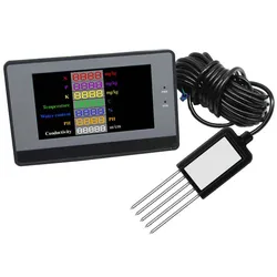 Soil detector NPK PH temperature water content EC earth N P K detector can output history data display meter with sensor