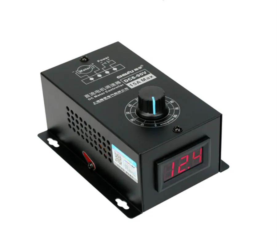 Digital Display 0~100% adjustable DC 6-90V 15A DC Motor Speed Controller PWM regulator 12V 24V 48V 60V 72V 90V 1000W Reversible