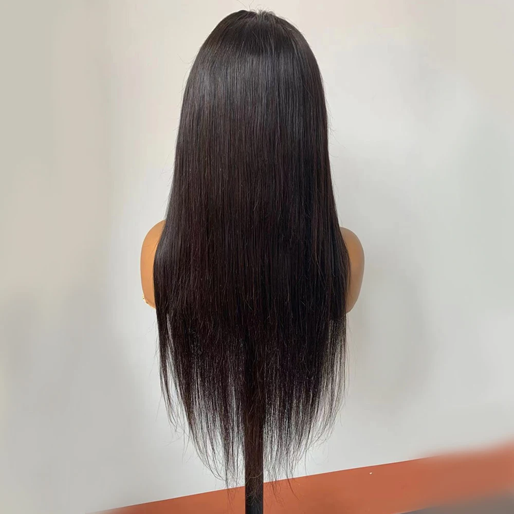 silk top 4x4 straight Human Hair Wigs With Baby Hair Brazilian Lace Front Wig For Women 150% 180% Density