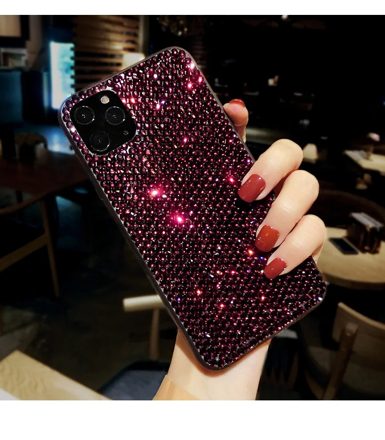Midnight Green Diamond Luxury Rhinestone Case For Samsung Galaxy S24 S23 Ultra S22 S21 S20 Note20 Cover Bling Glitter Woman Case