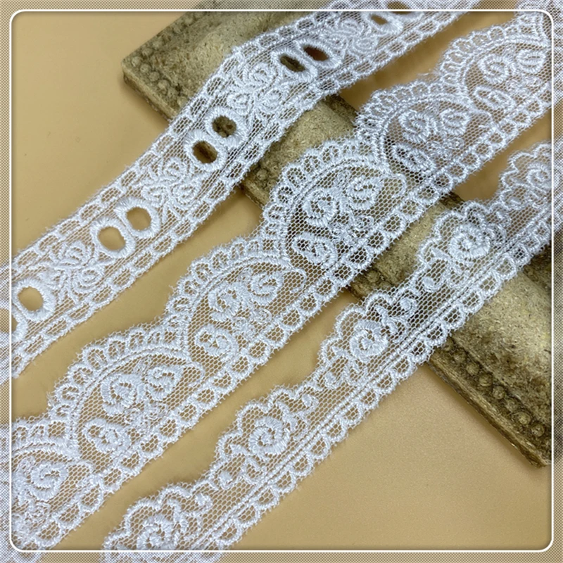 1 yard 91 cm wide 2 cm off-white clothing material DIY craft wedding rayon embroidery lace decorative border