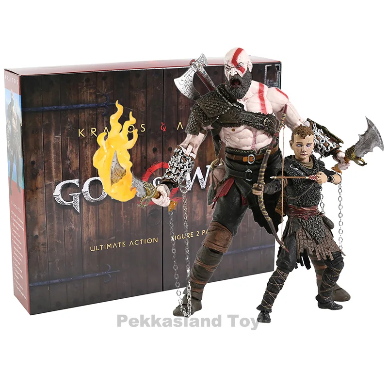 God of War figure toy Kratos & Atreus Ultimate KO\'s NECA Axe Shield Son Loki set PVC Action Figure Model Toy