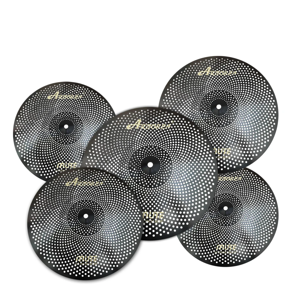 

Arborea low volume cymbal Black Mute Cymbal Set 14"Hihats+16"Crash+18"Crash+20"Ride 5 pieces for practice