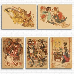 Korean game characters Illustration Kraft Paper Poster Interior Painting Restoring Wall Sticker Home Decor