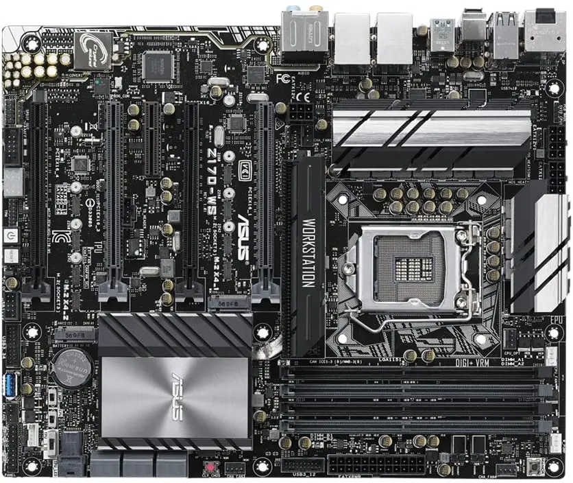 Imagem -02 - Placa-mãe Lga 1151 Intel Z170 Ddr4 64g Suporta I36300 I7-6700 7400 7600 Cpu Usb 3.1 M.2 Hdmi 2.0 Atx Asus-z170-ws